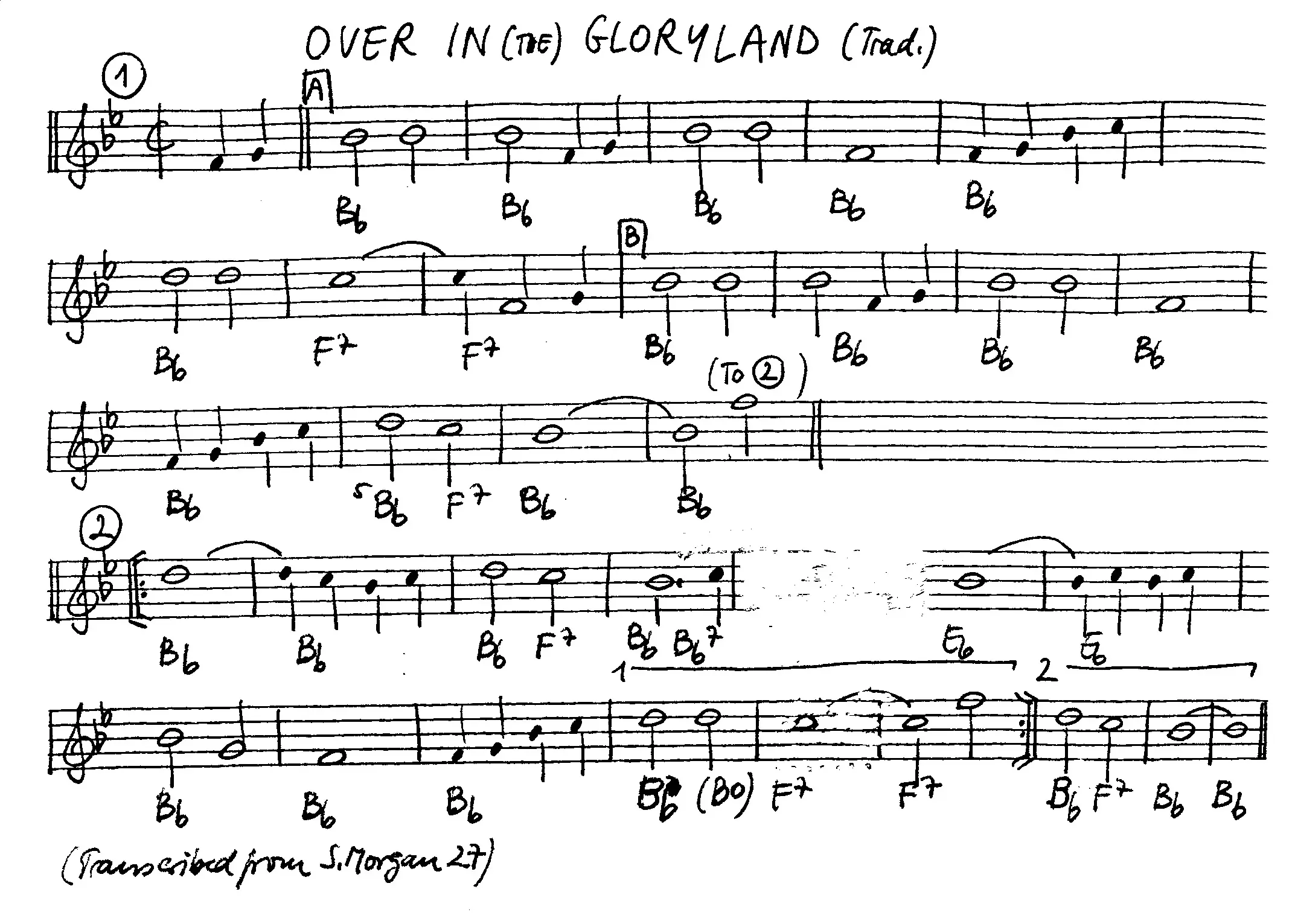 over in the gloryland partition gratuite - Offerte par The Jungle Jazz Band